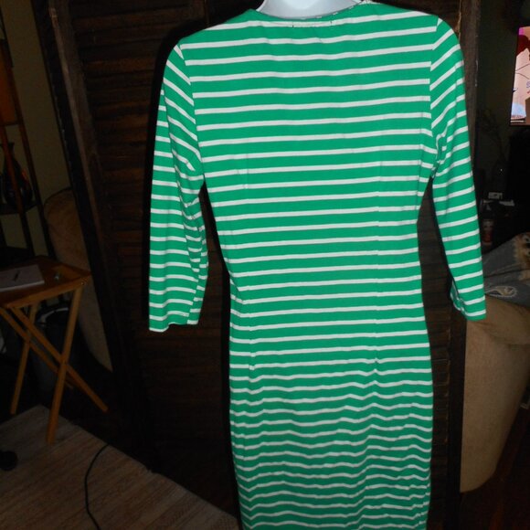 BOGO Free, Kelly Green and white stripe knit dress, Medium - Picture 13 of 14